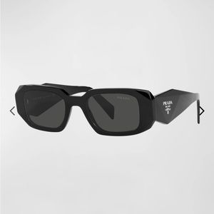 PRADA Geometric Rectangle Acetate Sunglasses